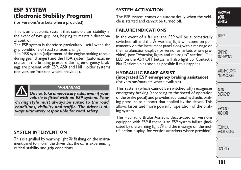 FIAT Punto 2012 User Manual | Page 103 / 271