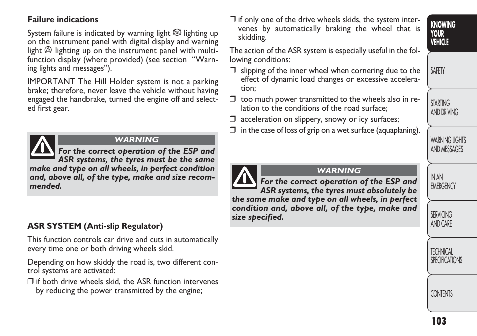 FIAT Punto 2012 User Manual | Page 105 / 271