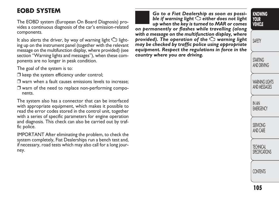 FIAT Punto 2012 User Manual | Page 107 / 271