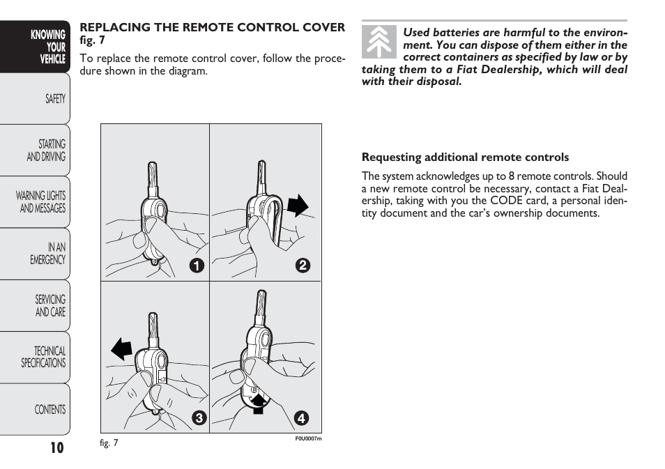 FIAT Punto 2012 User Manual | Page 12 / 271