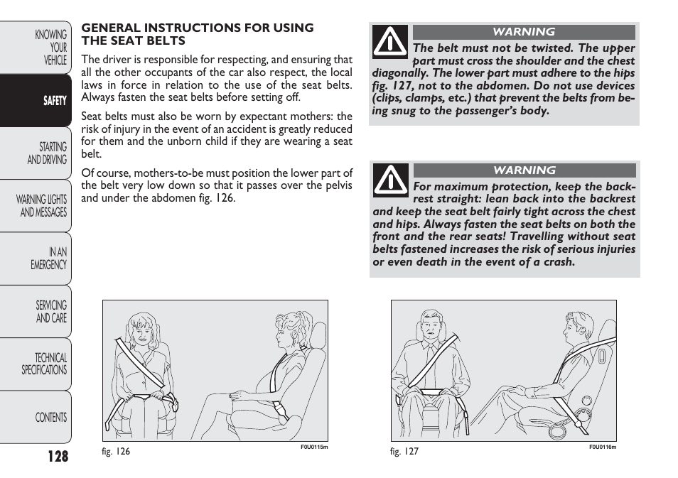 FIAT Punto 2012 User Manual | Page 130 / 271