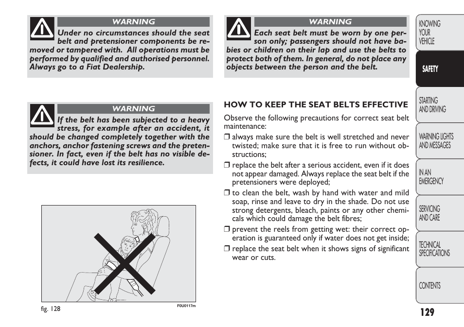 FIAT Punto 2012 User Manual | Page 131 / 271