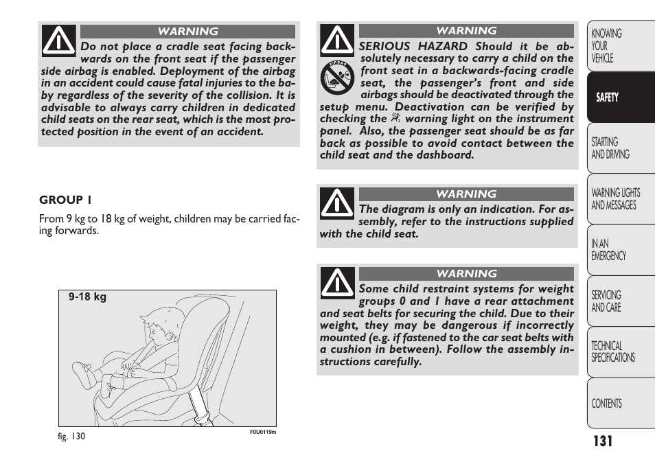 FIAT Punto 2012 User Manual | Page 133 / 271