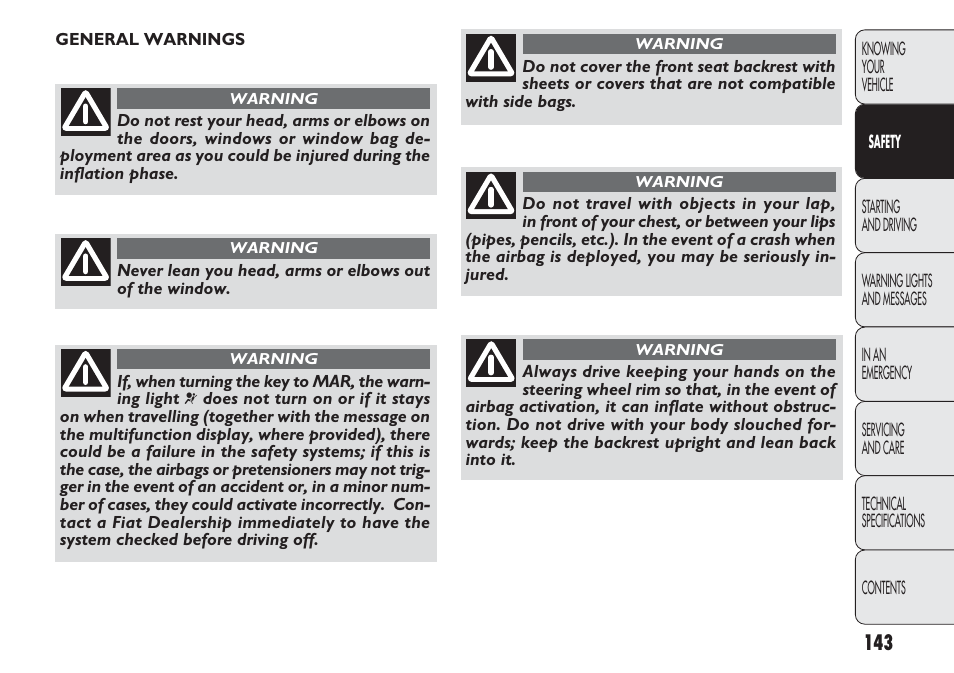 FIAT Punto 2012 User Manual | Page 145 / 271