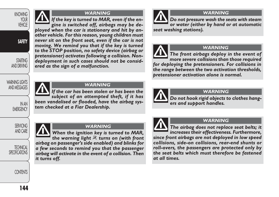 FIAT Punto 2012 User Manual | Page 146 / 271