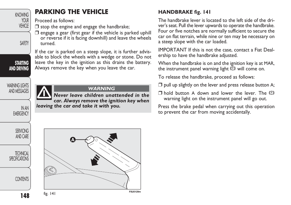 FIAT Punto 2012 User Manual | Page 150 / 271