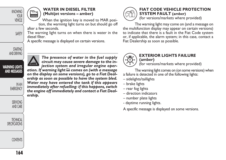 FIAT Punto 2012 User Manual | Page 166 / 271