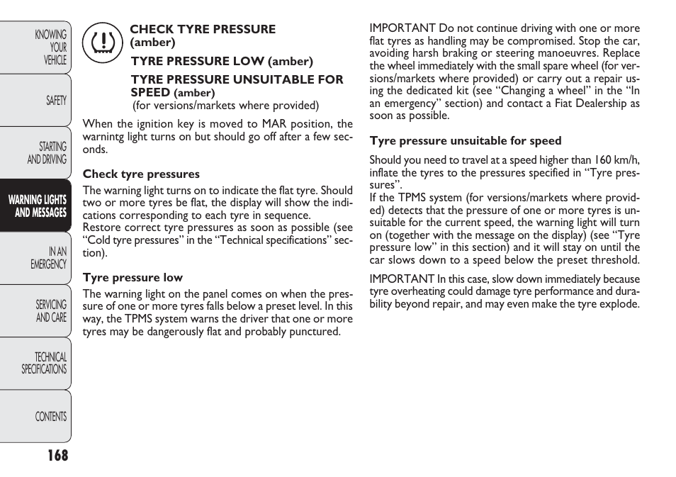 FIAT Punto 2012 User Manual | Page 170 / 271