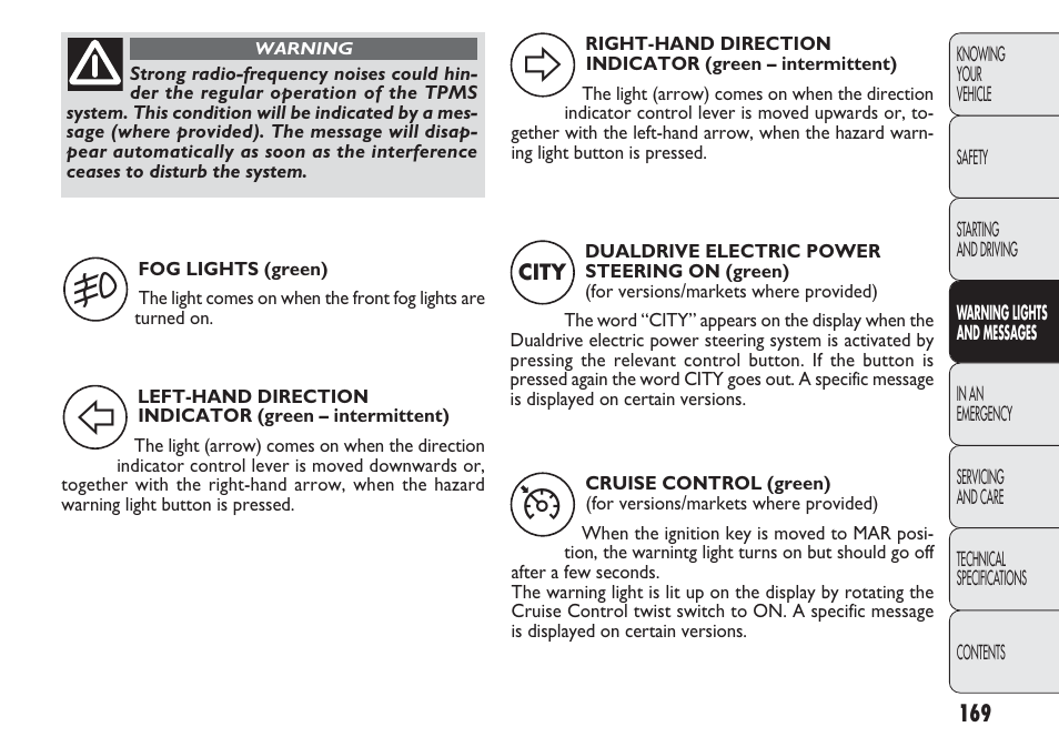 FIAT Punto 2012 User Manual | Page 171 / 271