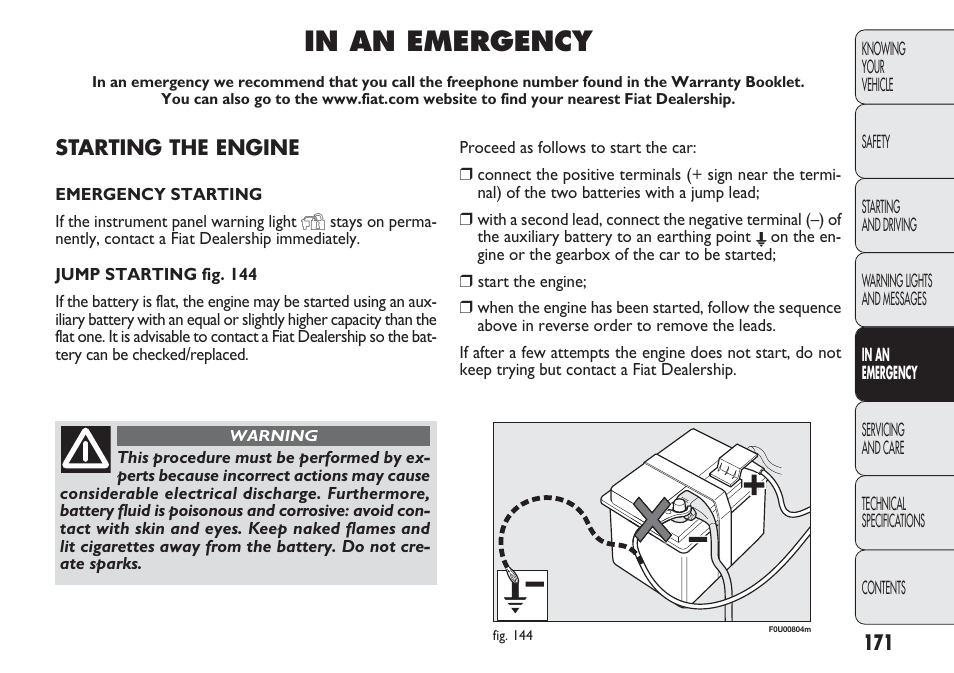 FIAT Punto 2012 User Manual | Page 173 / 271