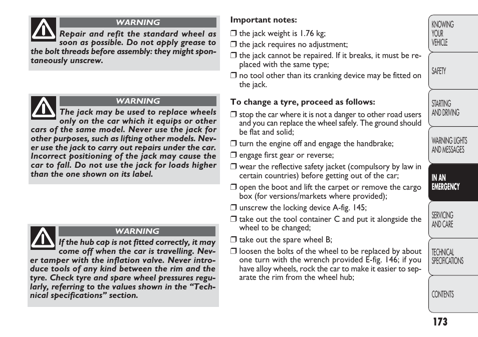 FIAT Punto 2012 User Manual | Page 175 / 271