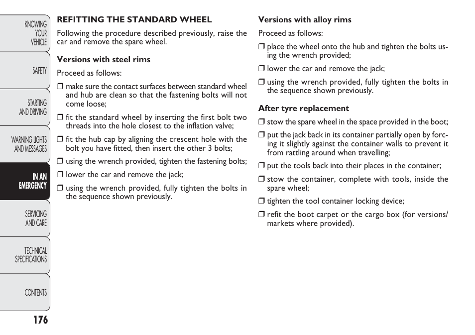 FIAT Punto 2012 User Manual | Page 178 / 271