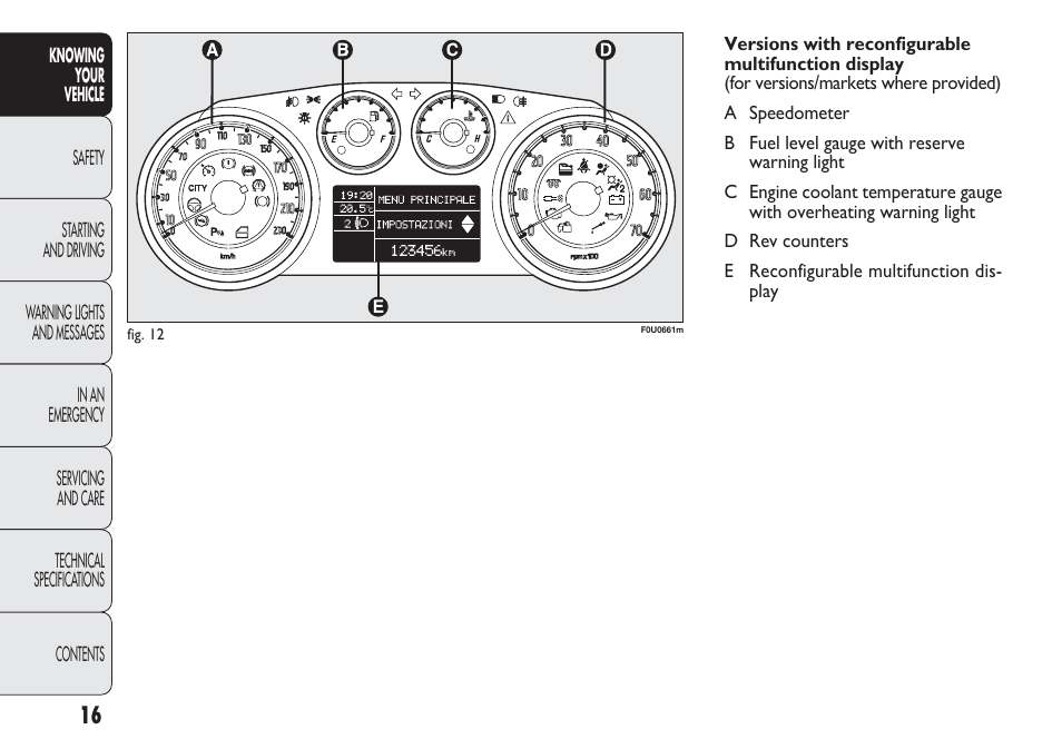 FIAT Punto 2012 User Manual | Page 18 / 271