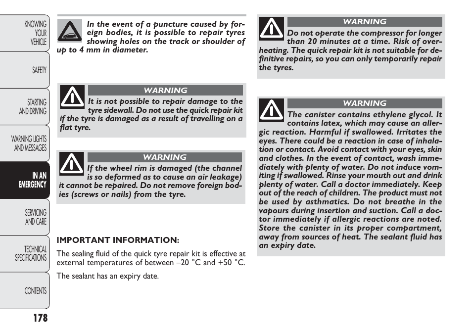 FIAT Punto 2012 User Manual | Page 180 / 271