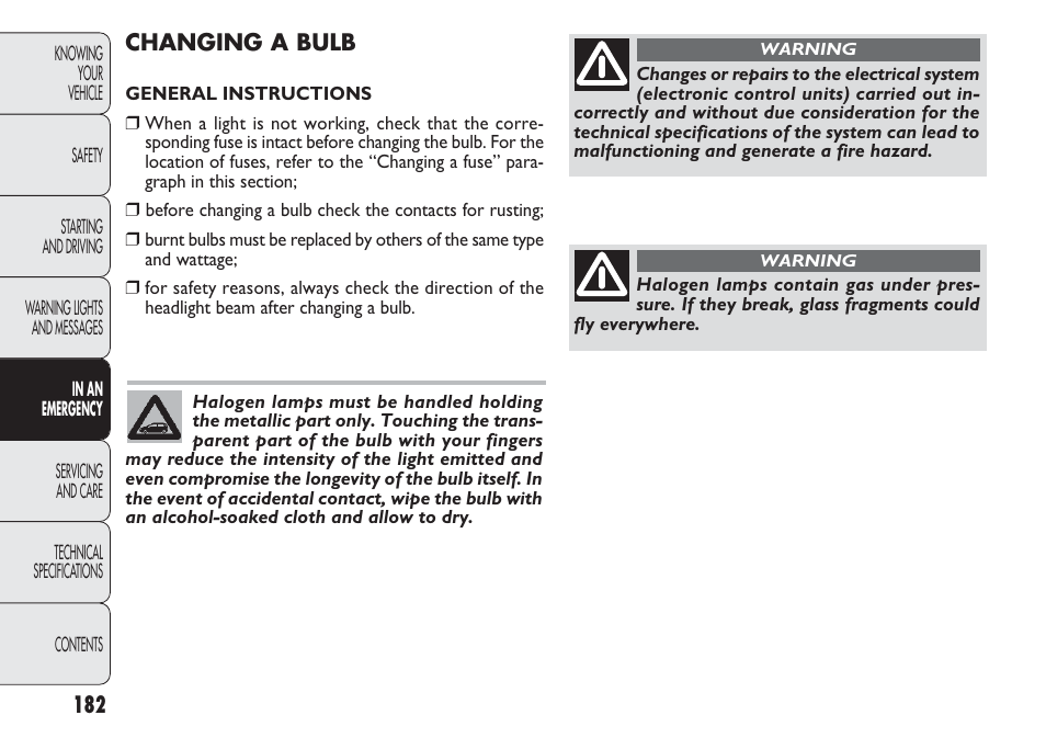 FIAT Punto 2012 User Manual | Page 184 / 271