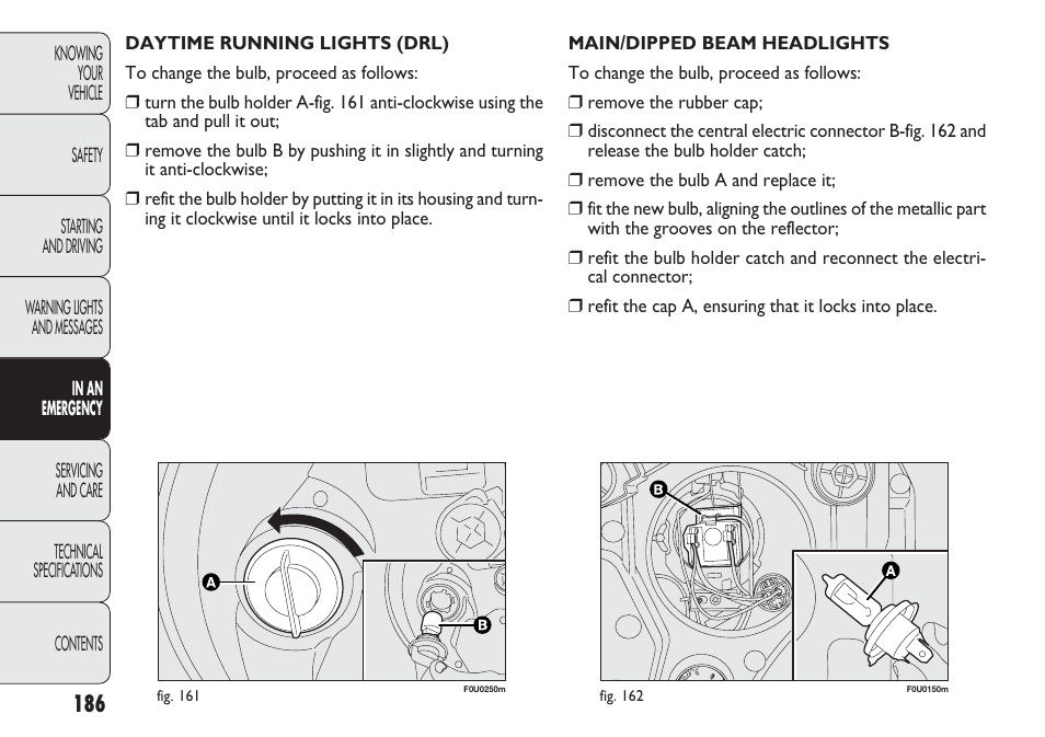 FIAT Punto 2012 User Manual | Page 188 / 271