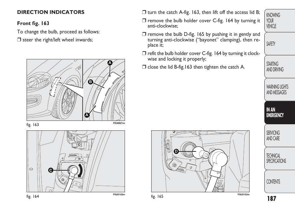 FIAT Punto 2012 User Manual | Page 189 / 271