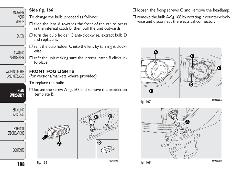 FIAT Punto 2012 User Manual | Page 190 / 271