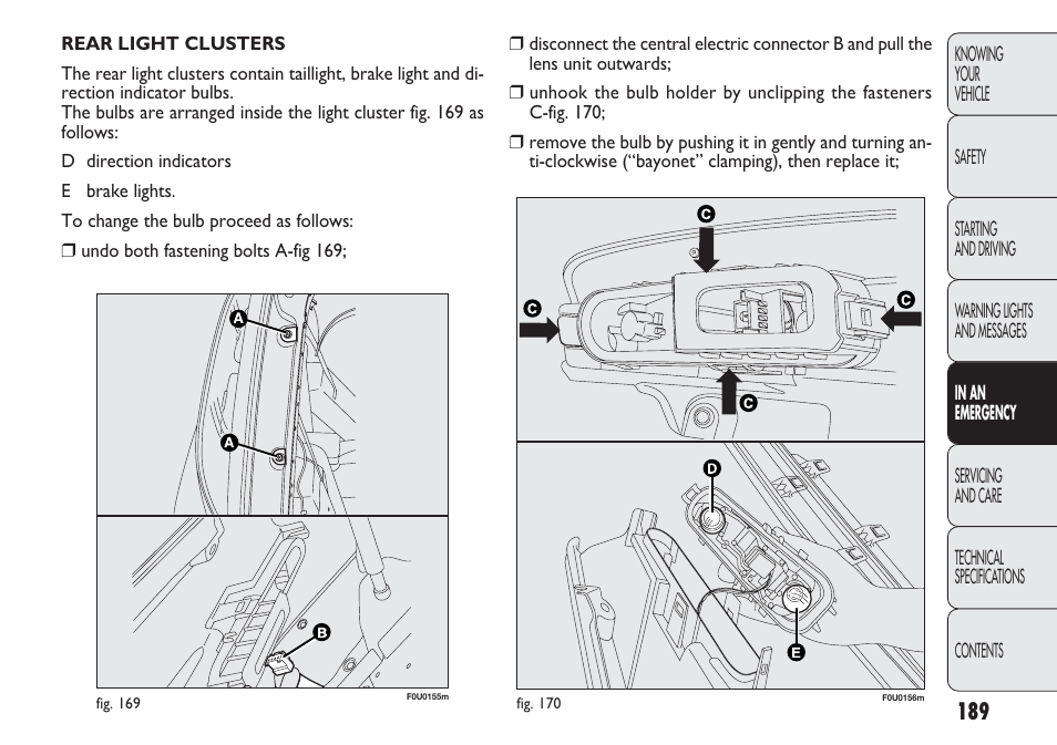 FIAT Punto 2012 User Manual | Page 191 / 271