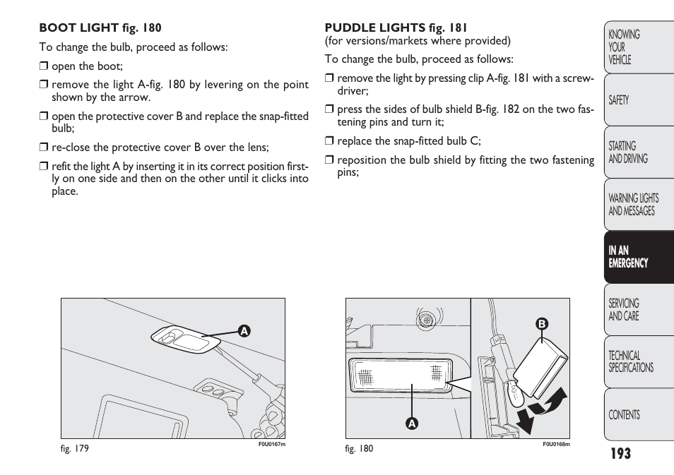 FIAT Punto 2012 User Manual | Page 195 / 271