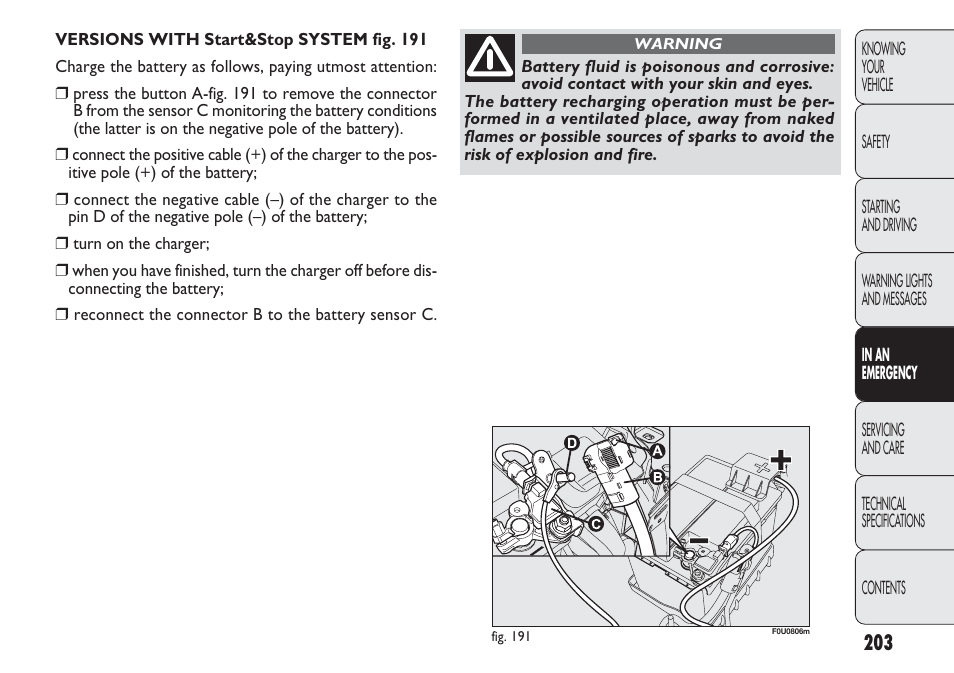 FIAT Punto 2012 User Manual | Page 205 / 271