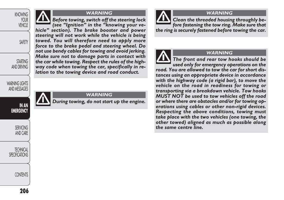 FIAT Punto 2012 User Manual | Page 208 / 271