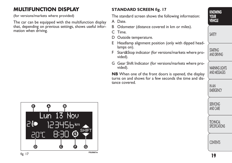 FIAT Punto 2012 User Manual | Page 21 / 271