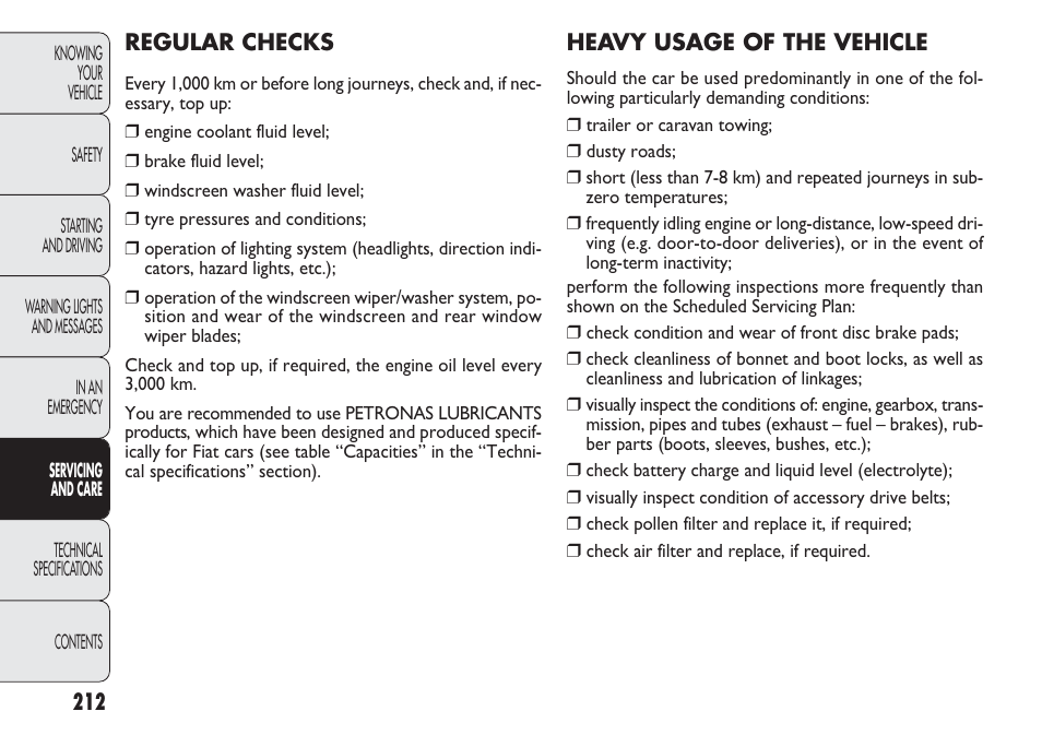 FIAT Punto 2012 User Manual | Page 214 / 271