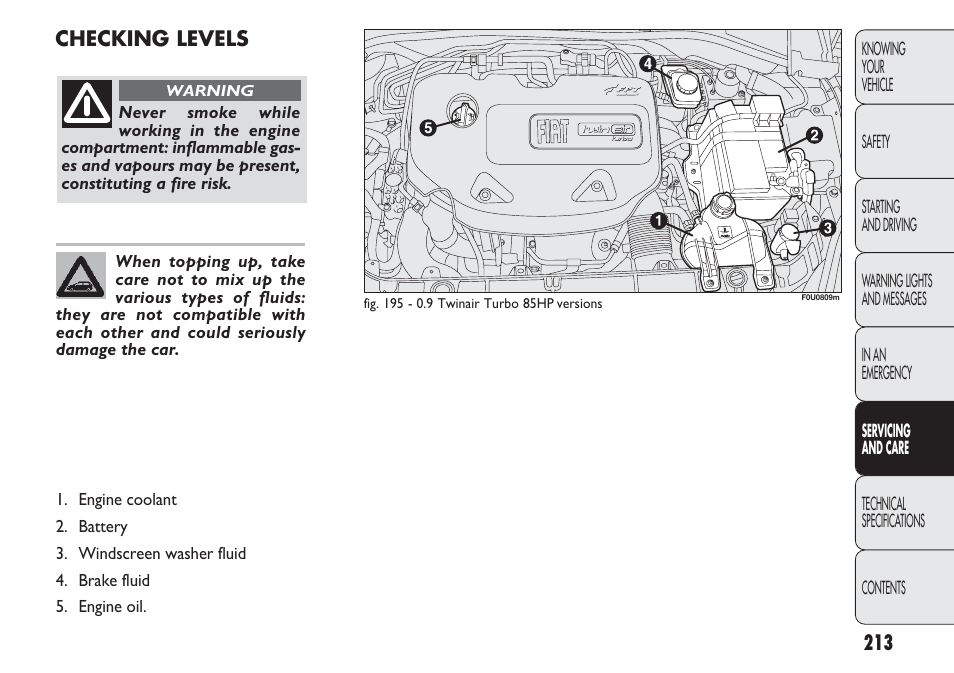 FIAT Punto 2012 User Manual | Page 215 / 271