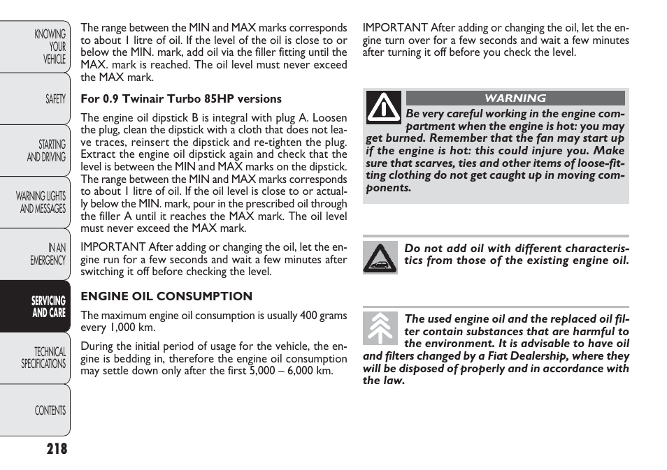 FIAT Punto 2012 User Manual | Page 220 / 271