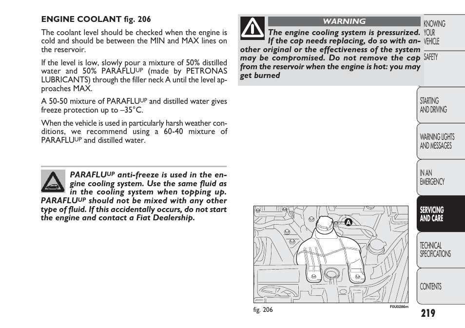 FIAT Punto 2012 User Manual | Page 221 / 271