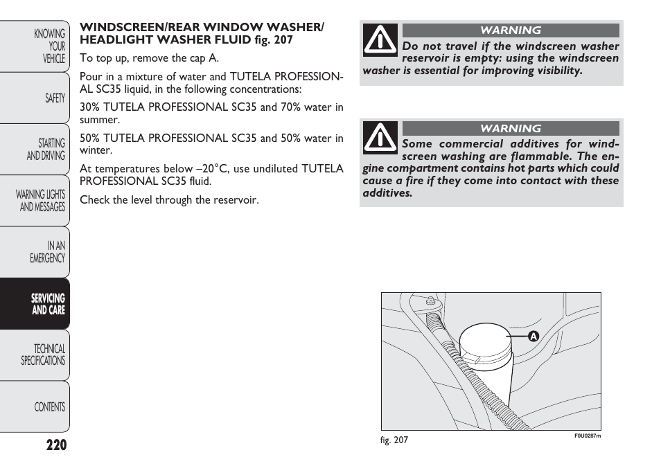 FIAT Punto 2012 User Manual | Page 222 / 271