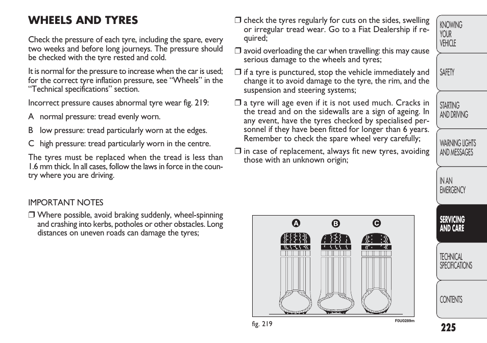 FIAT Punto 2012 User Manual | Page 227 / 271