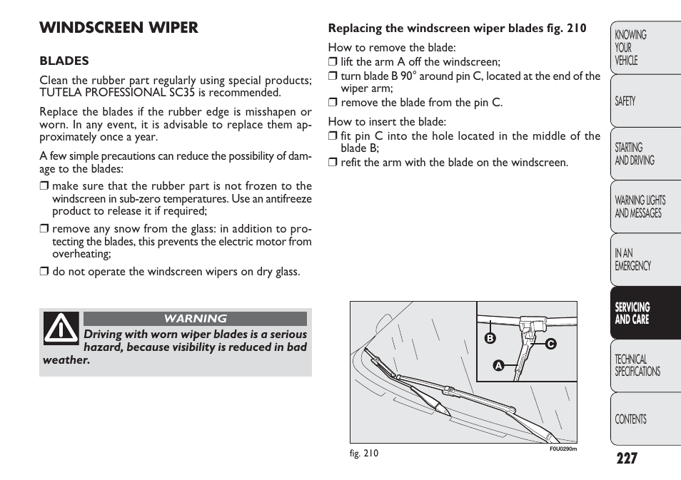 FIAT Punto 2012 User Manual | Page 229 / 271