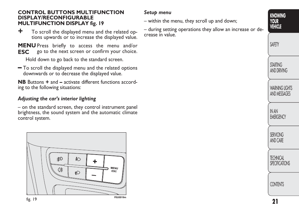 FIAT Punto 2012 User Manual | Page 23 / 271