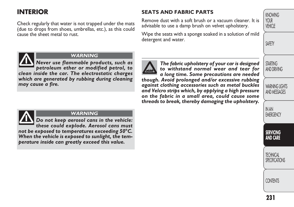 FIAT Punto 2012 User Manual | Page 233 / 271