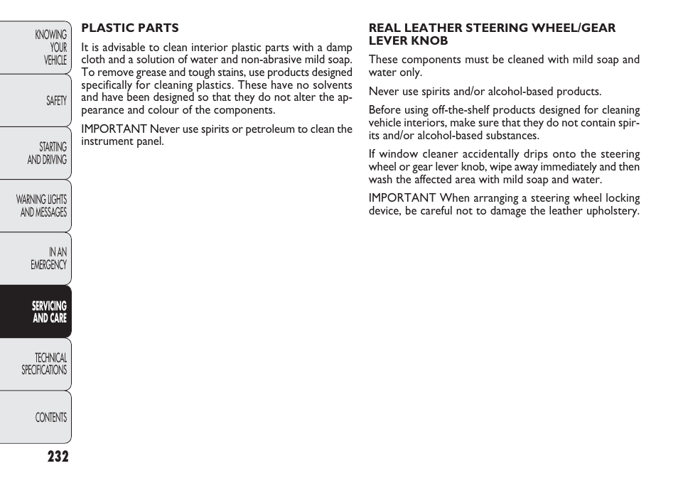 FIAT Punto 2012 User Manual | Page 234 / 271