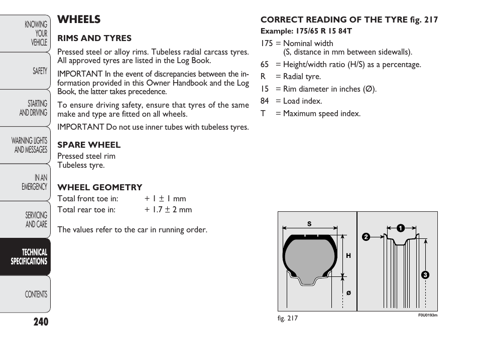 FIAT Punto 2012 User Manual | Page 242 / 271