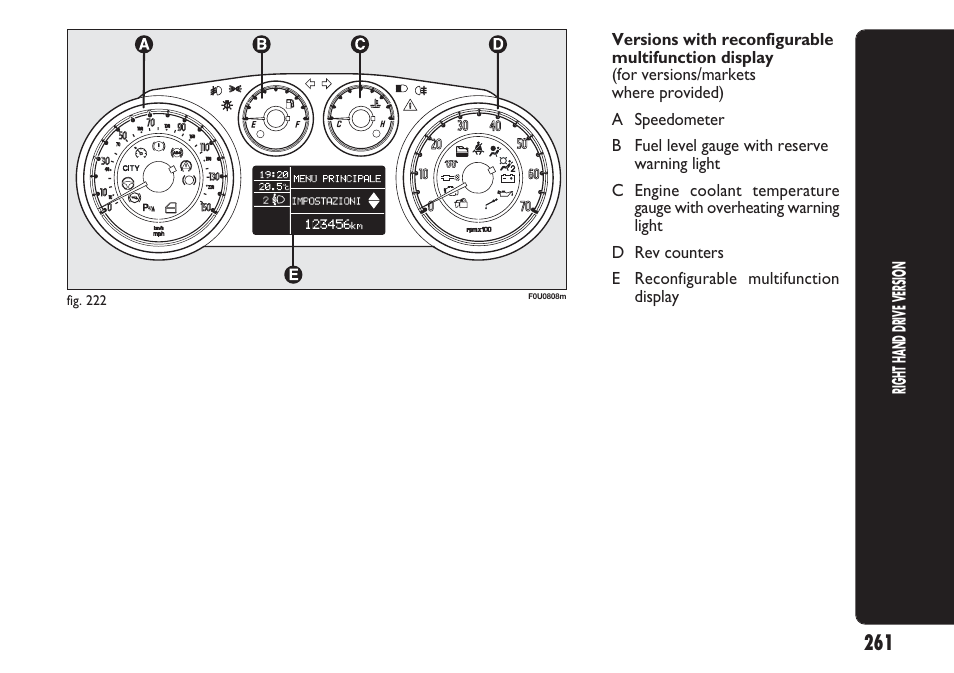 FIAT Punto 2012 User Manual | Page 263 / 271