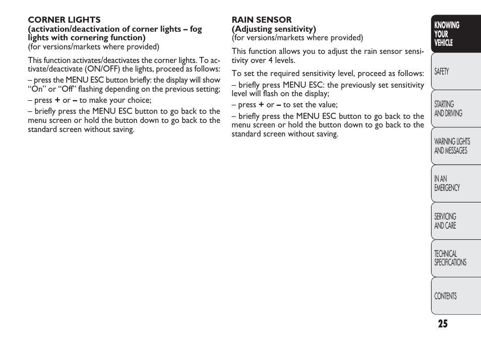 FIAT Punto 2012 User Manual | Page 27 / 271