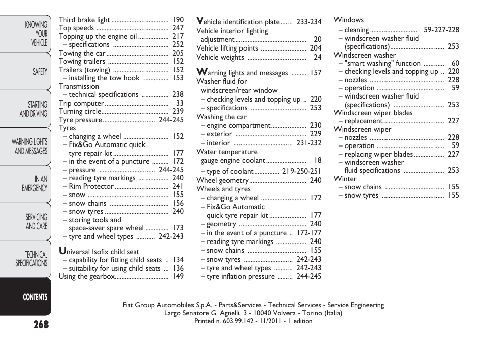 FIAT Punto 2012 User Manual | Page 270 / 271