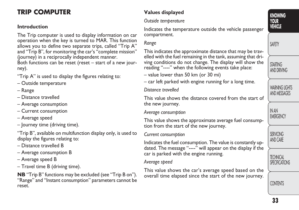 FIAT Punto 2012 User Manual | Page 35 / 271