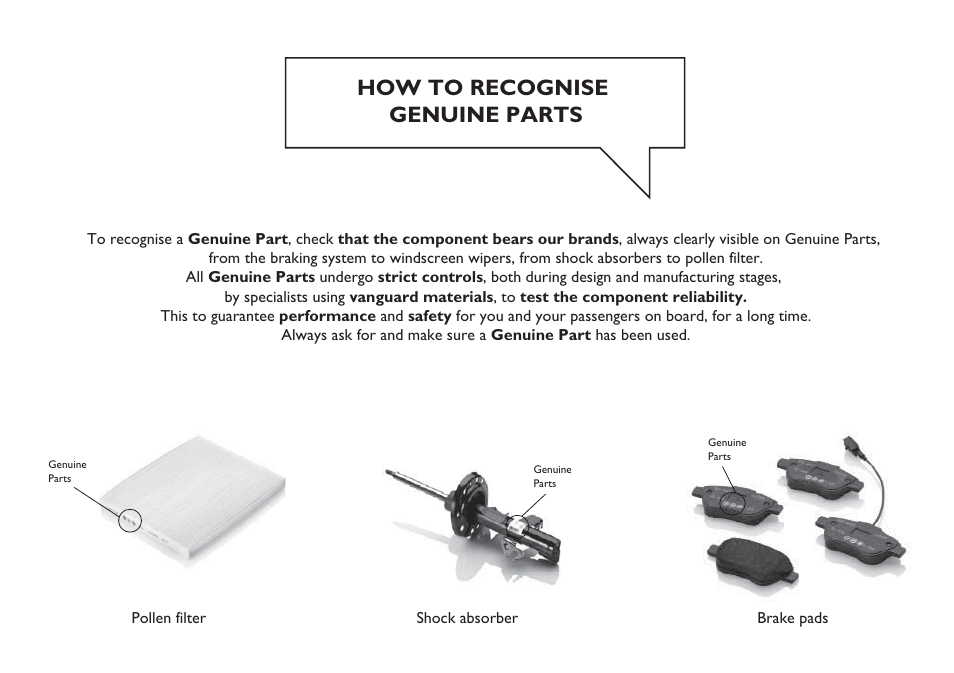 How to recognise genuine parts | FIAT Punto 2012 User Manual | Page 4 / 271