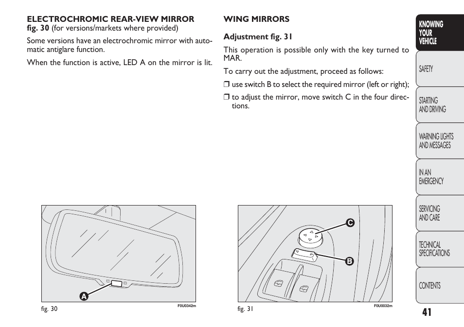 FIAT Punto 2012 User Manual | Page 43 / 271