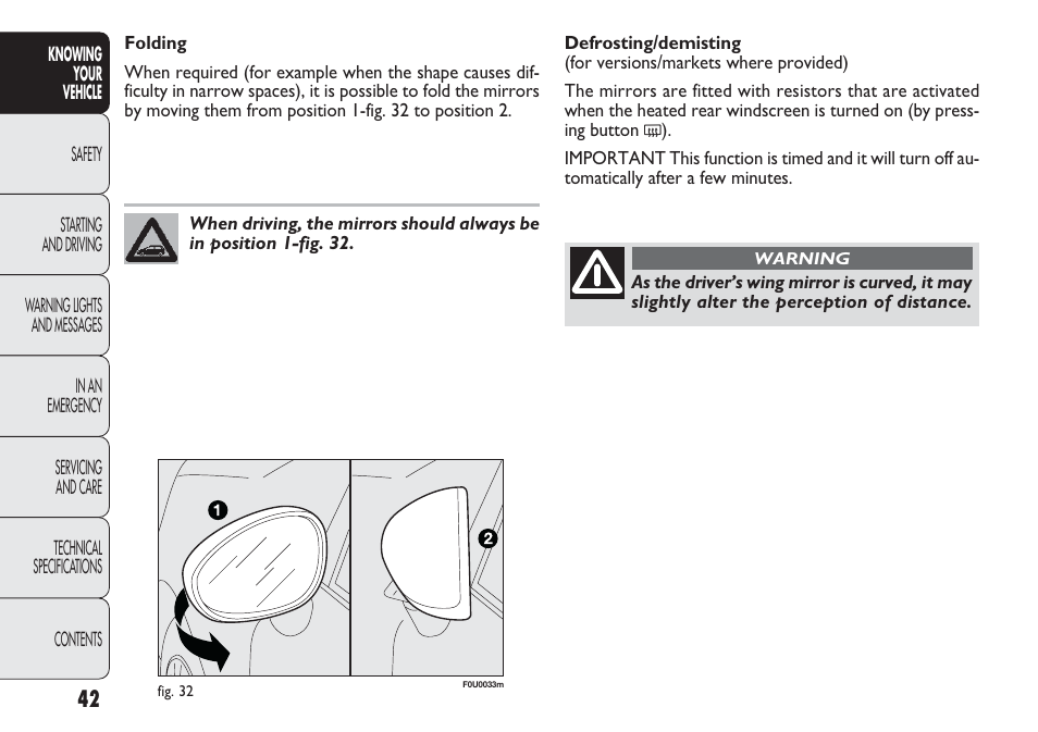 FIAT Punto 2012 User Manual | Page 44 / 271