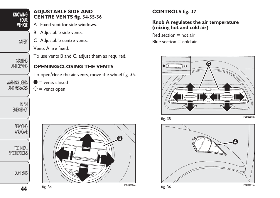 FIAT Punto 2012 User Manual | Page 46 / 271