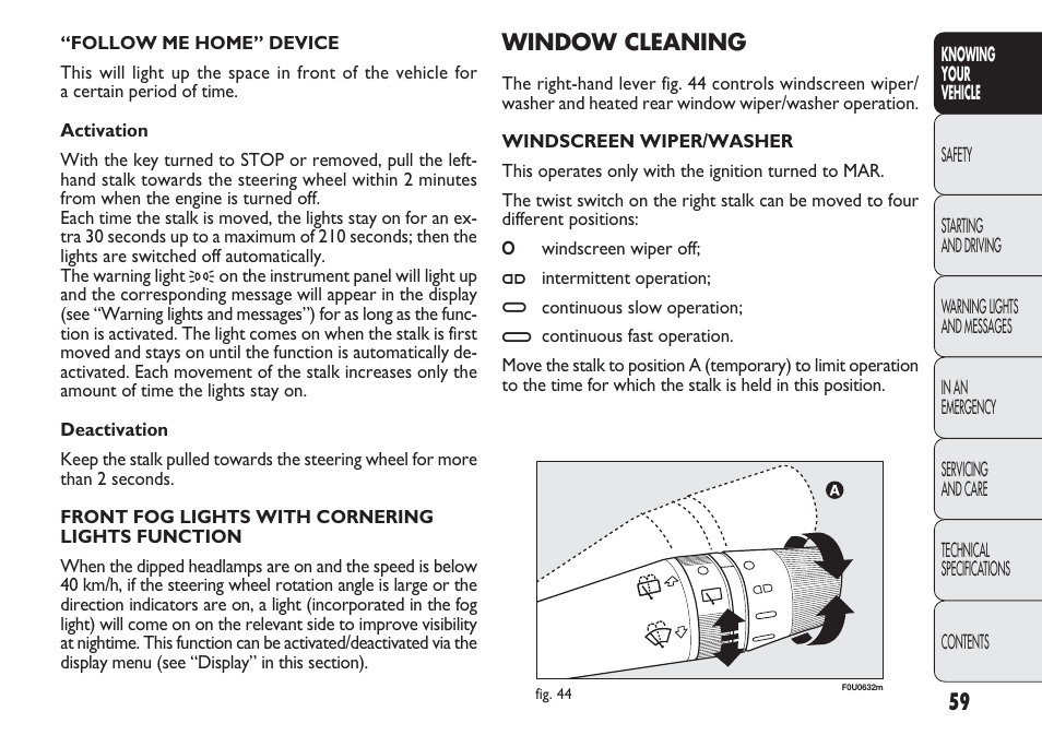 FIAT Punto 2012 User Manual | Page 61 / 271