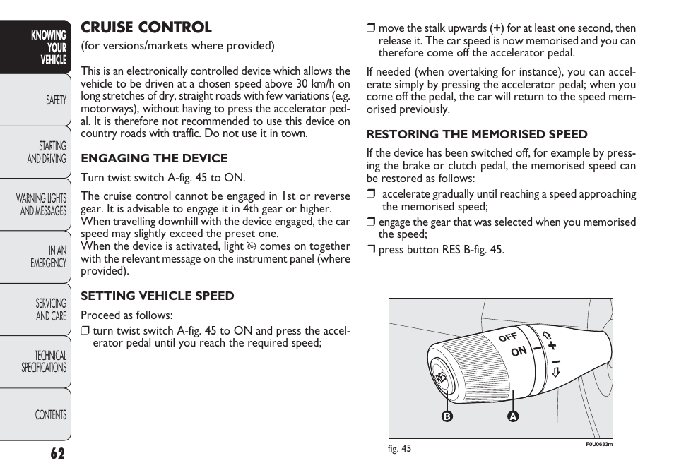 FIAT Punto 2012 User Manual | Page 64 / 271