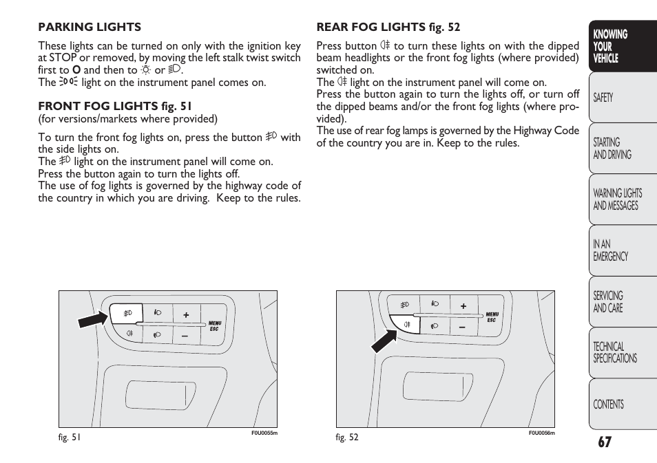 FIAT Punto 2012 User Manual | Page 69 / 271