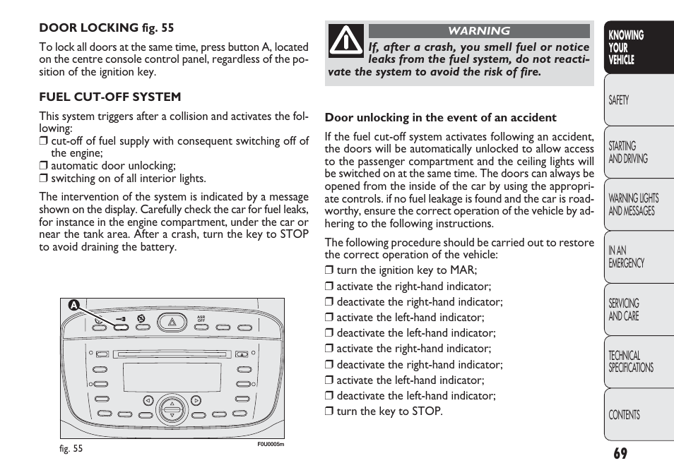 FIAT Punto 2012 User Manual | Page 71 / 271